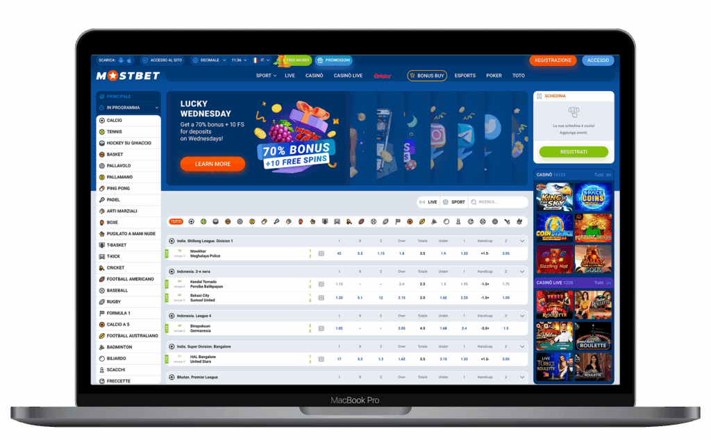 Mostbet Italia scommesse sportive e casinò